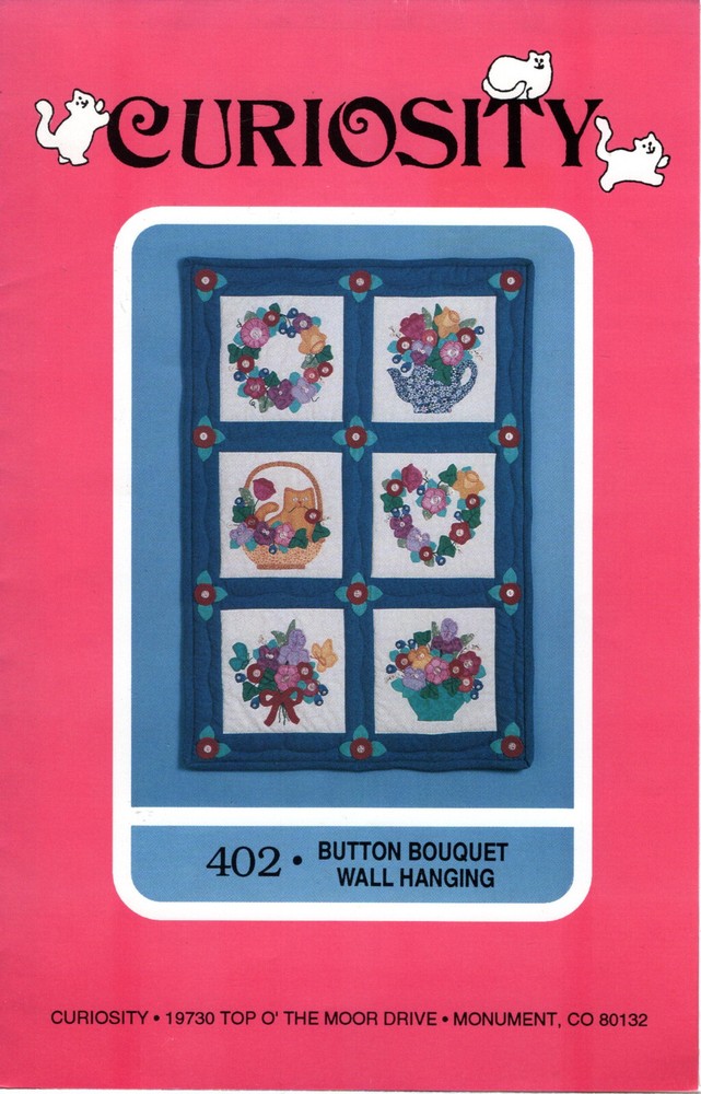"Button Bouquet Wall Hanging" ©1993 Curiosity Quilting Craft Pattern # 402 UNCUT