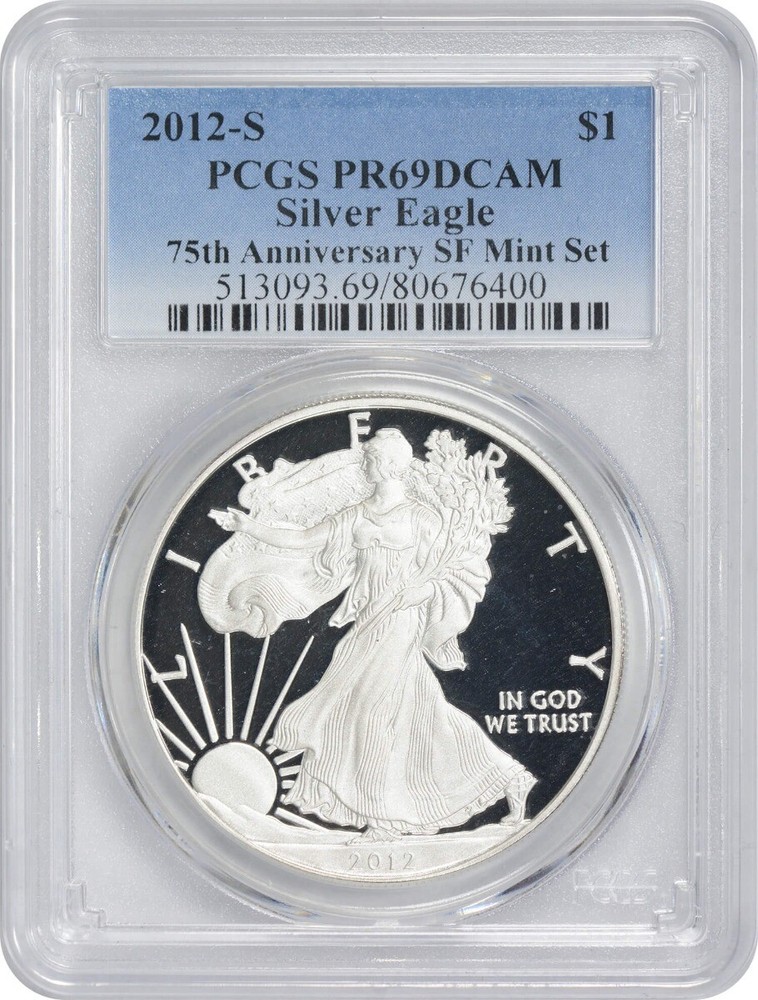 2012-S American Silver Eagle 75th Anniv. SF Mint Set PR69DCAM PCGS