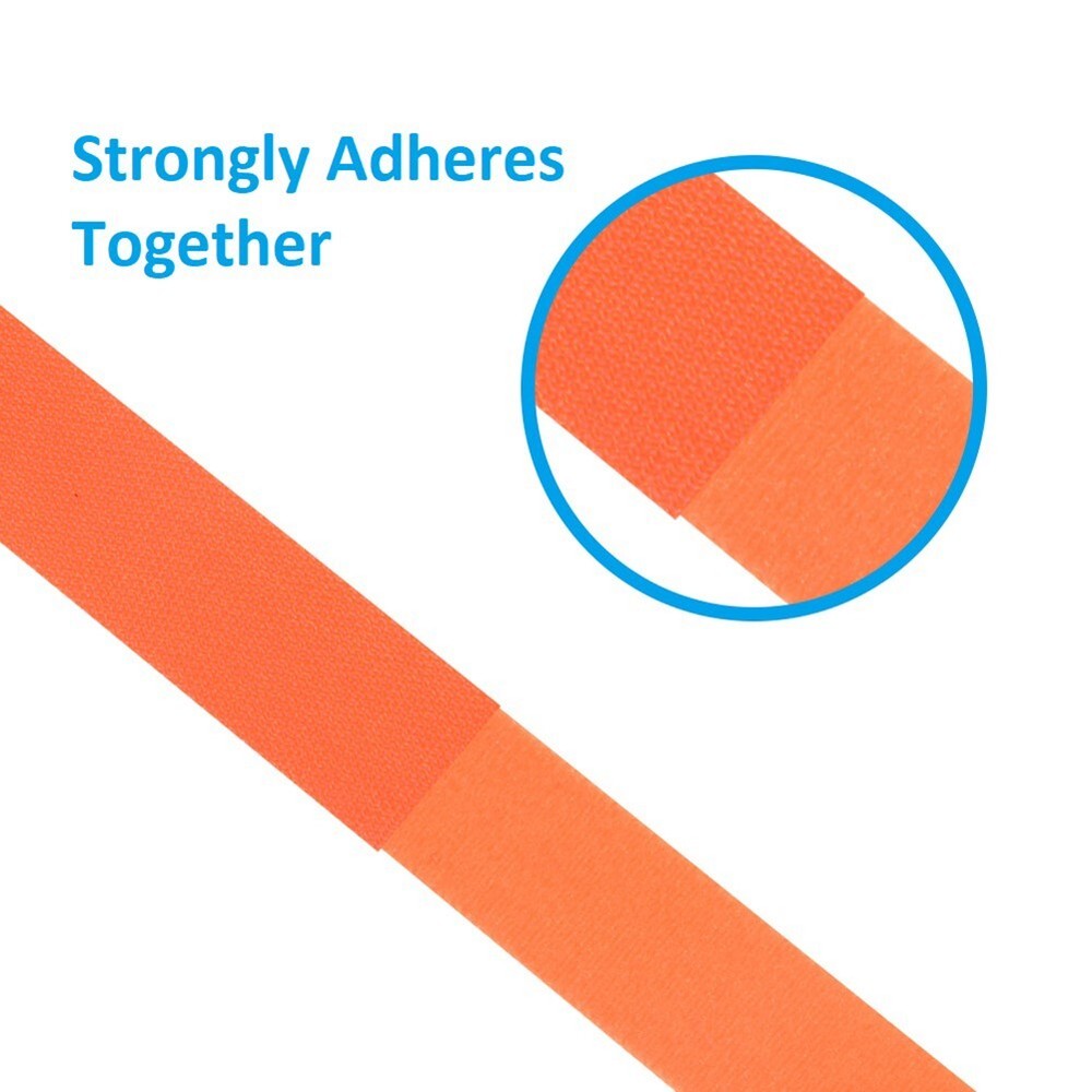 5x 50FT Roll Reusable Hook Loop Self Attaching Cable Tie Fastening Tape Orange