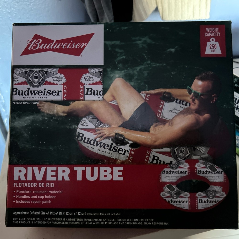 River tube floater Bud light and Budweiser