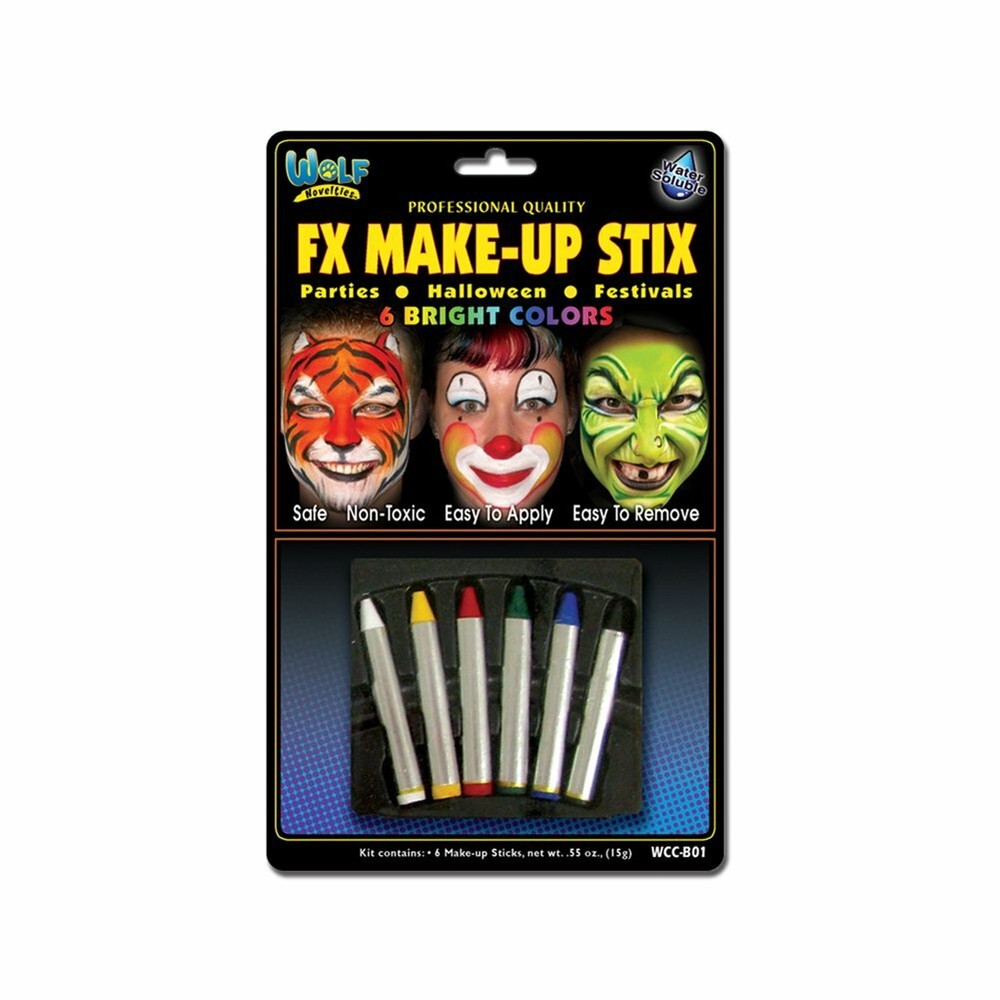 Wolfe Bright Face Paint Makeup Stix (6/box)