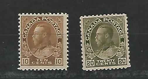 Canada, Postage Stamp, #118-119 Mint Hinged, 1925, JFZ
