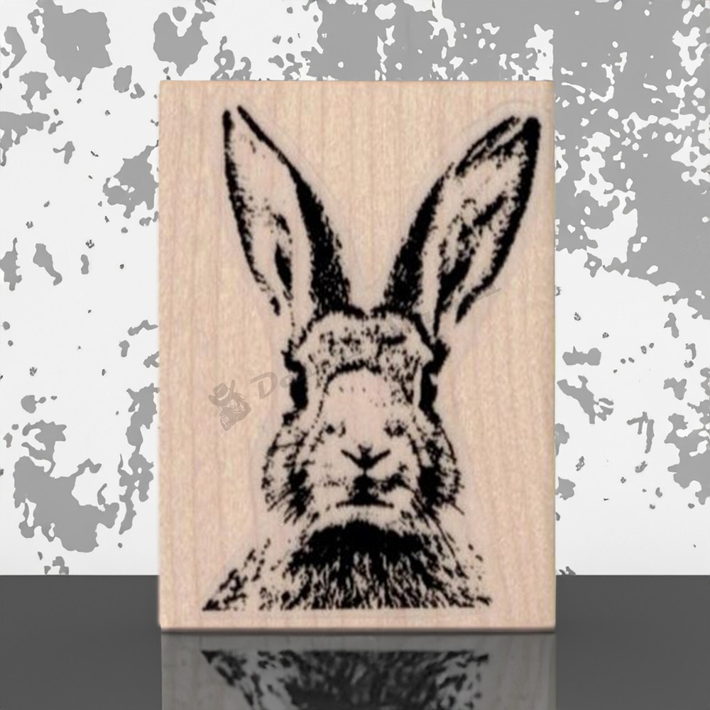 Mounted Rubber Stamp, Rabbit Head, Rabbit Stamp, Bunny Stamps, Easter Bunny
