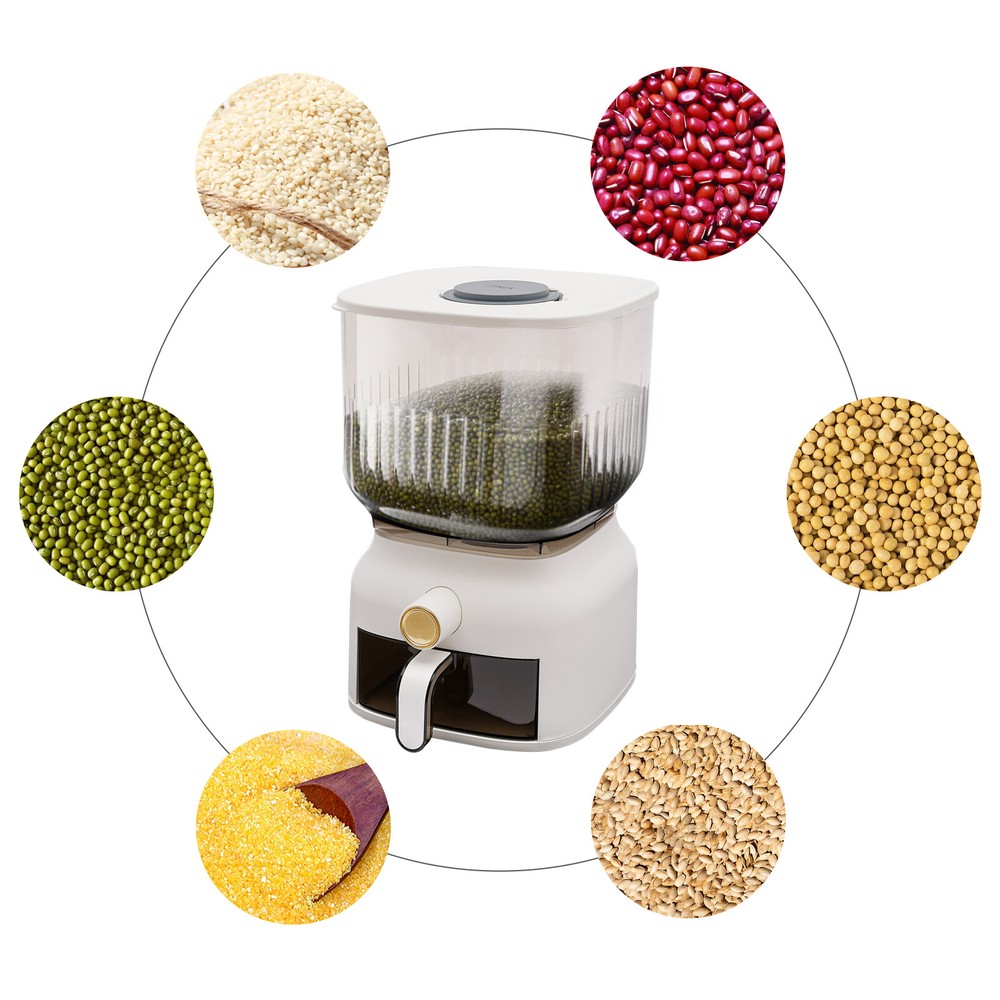 22lbs Rice Dispenser Grain Storage Container Kitchen Organizer With Rice Cup