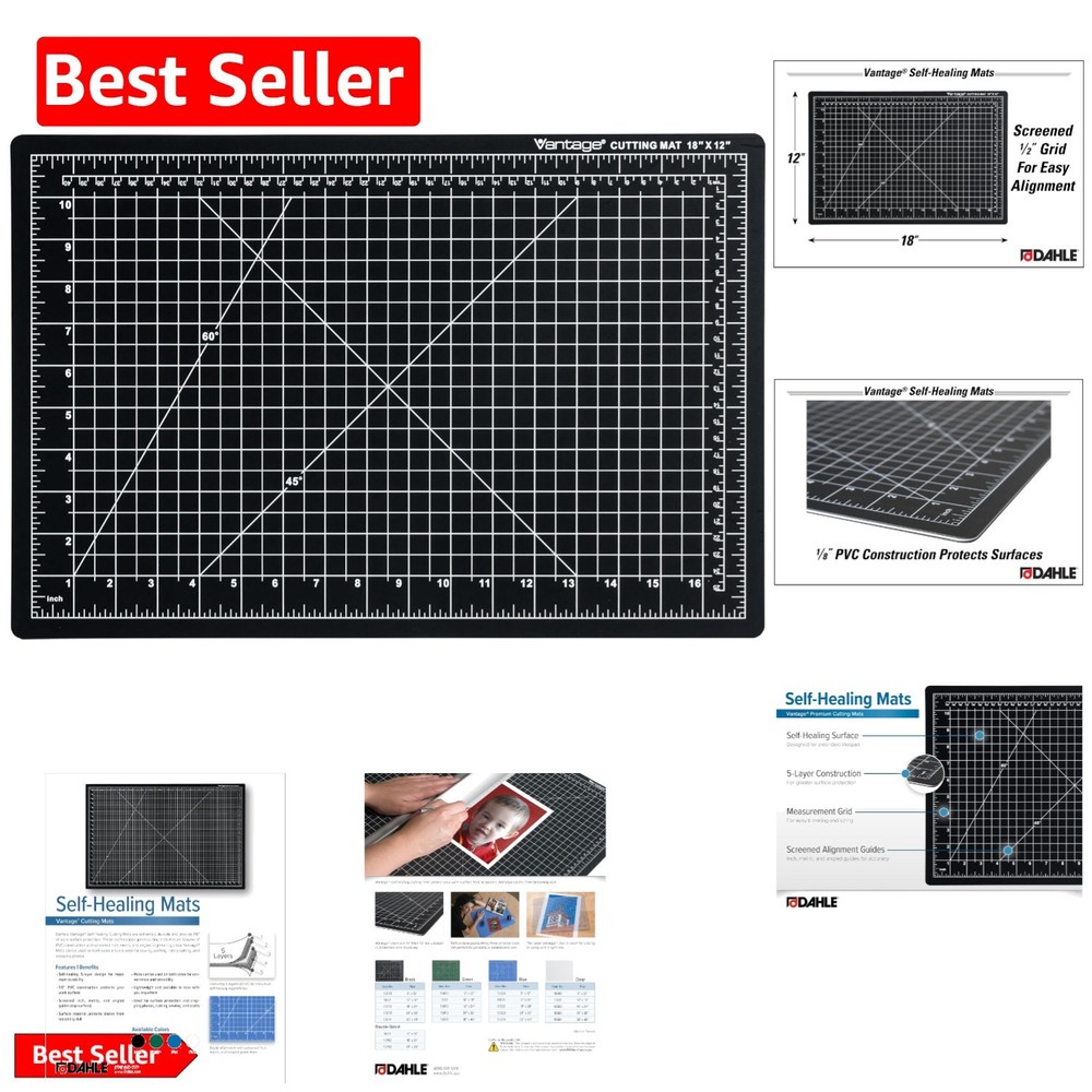 Vantage  12"x18" Self-Healing Cutting Mat - Max Durability for Crafters