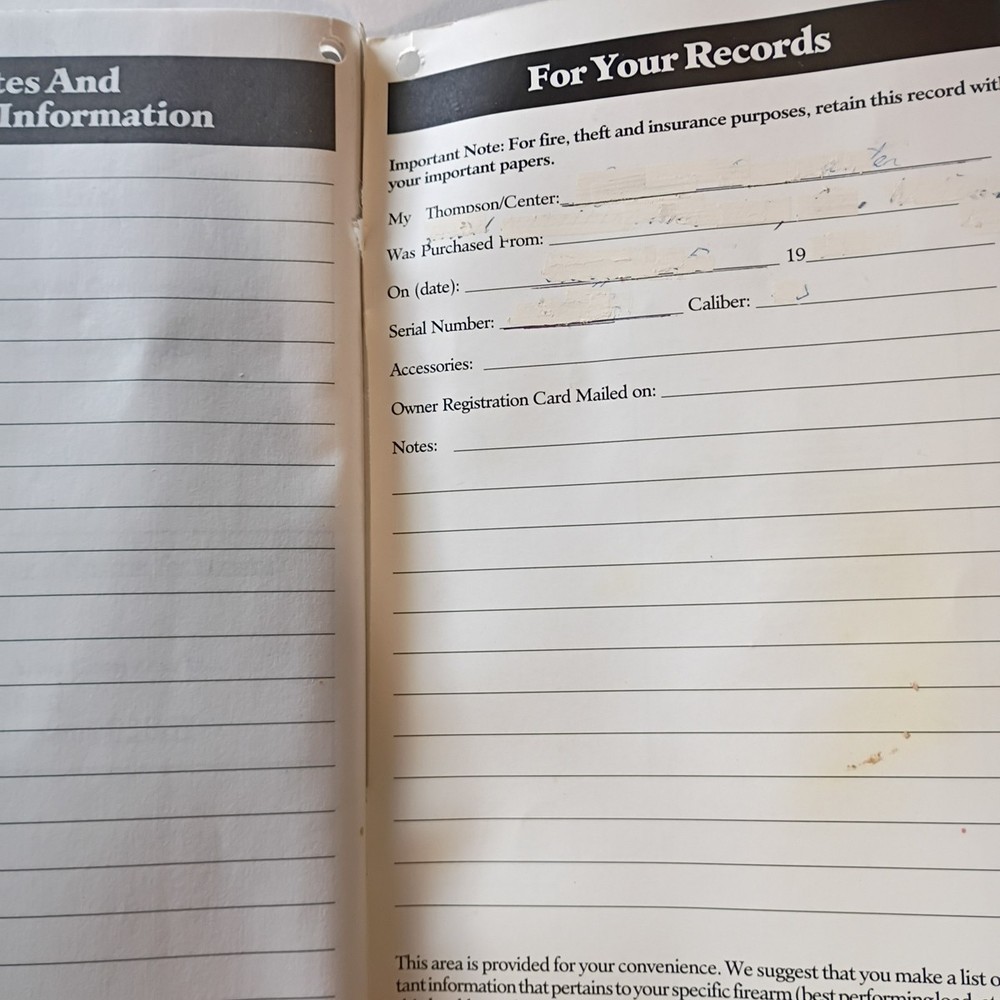 Shooting Thompson / Center Black Powder Muzzleloading Firearms Manual Soft Cover