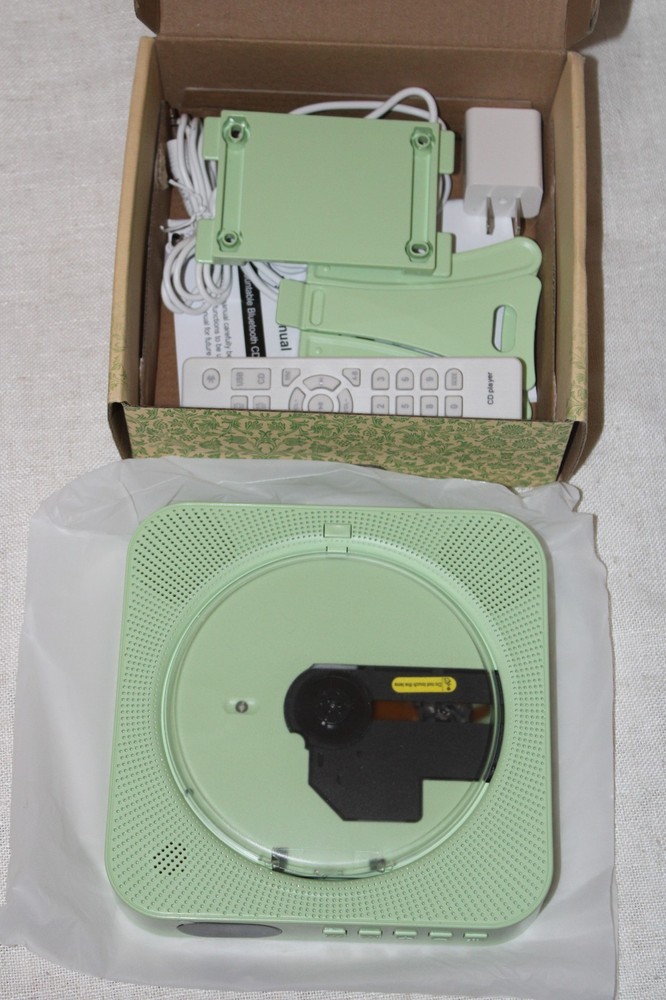 "Read" -- Portable Wall Mountable Bluetooth CD Player with Remote Control Green