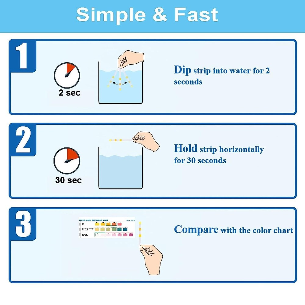 WEBEST Accurate Pool & Spa Test Strips - 7 in 1 Chemical Testing - 100 strips