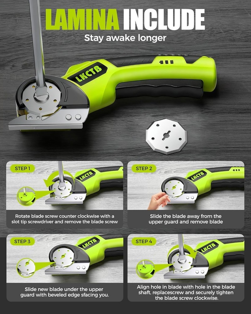 Electric Scissors, Cardboard Cutter, With LED Light, High-Efficiency Brushless