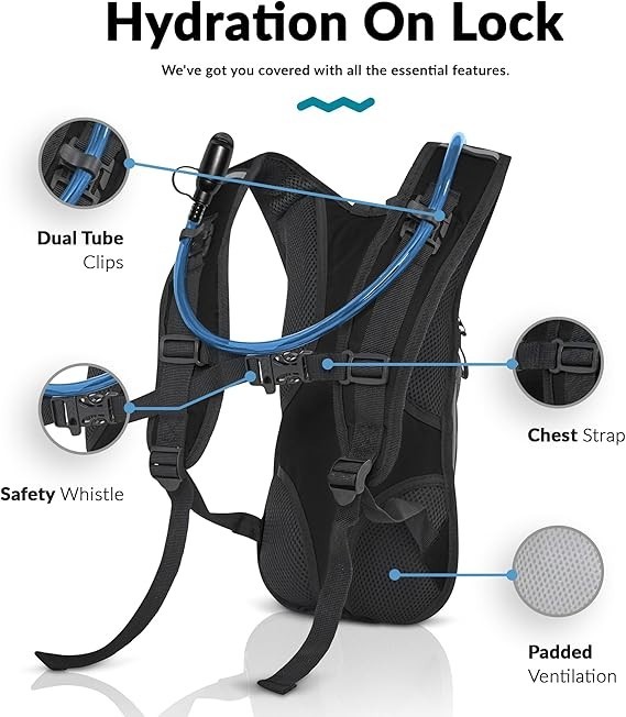Water Buffalo Hydration Backpack Lightweight Hydration Pack with 2L Water Blader