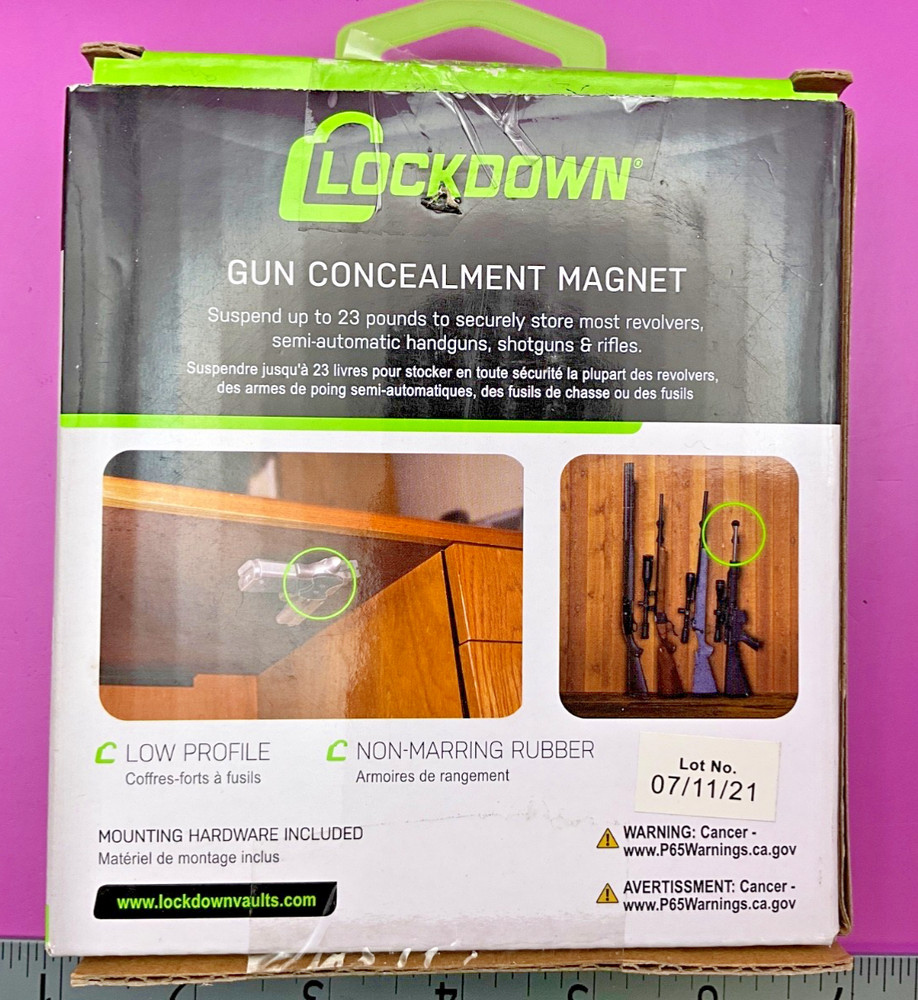 LOCKDOWN GUN CONCEALMENT MAGNET MOUNT HOLDS 23LBS (#34