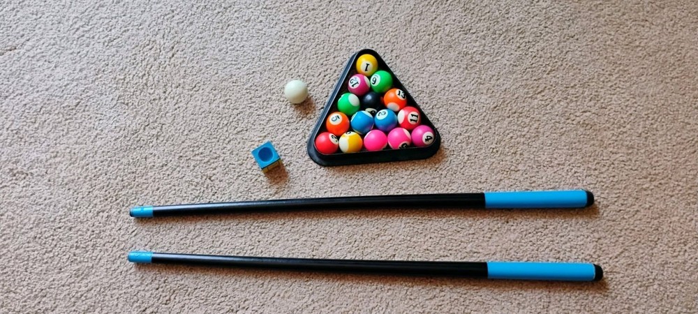 Replacement Mini Pool Balls And Sticks Set