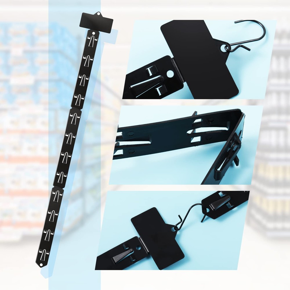 12 Pack Station Hanging Merchandise Strips with S Hooks 12 Stations Plastic