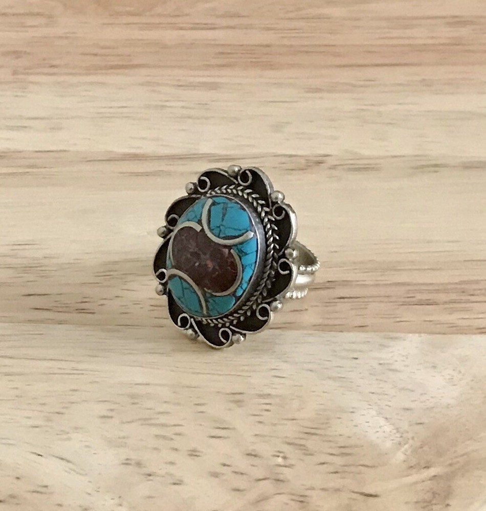 Turquoise Coral Ring