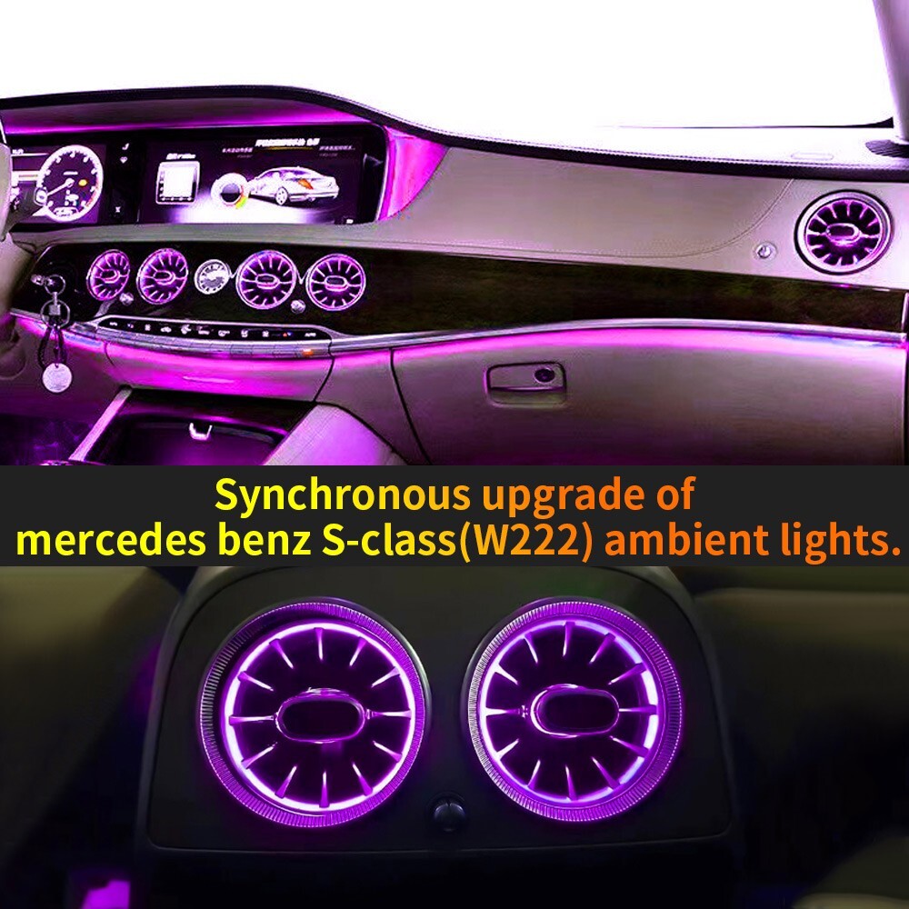 7 Color Air Vent Ambient Lamp For Mercedes Benz S-Class W222 S550 S400 2014-2017