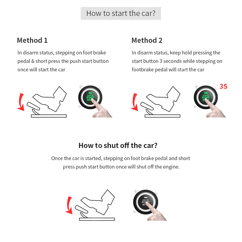 EASYGUARD push start button module can work W OEM key keyless go system dc12v
