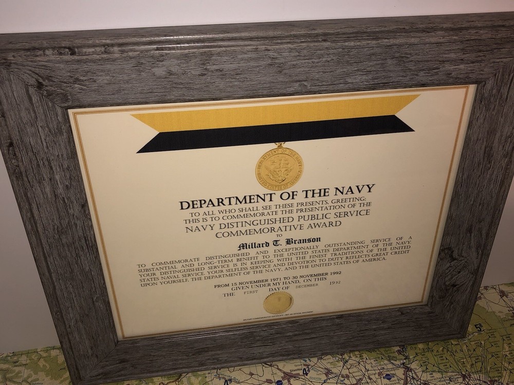 NAVY DISTINGUISHED PUBLIC SERVICE COMMEMORATIVE AWARD CERTIFICATE Type-1