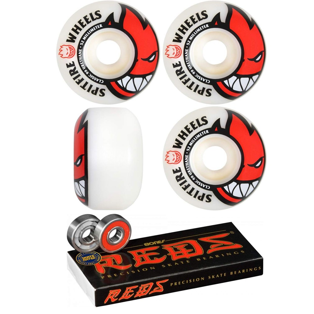 52mm Skateboard Wheels 99a & 8mm Precision Bearings Bundle - 2 Items