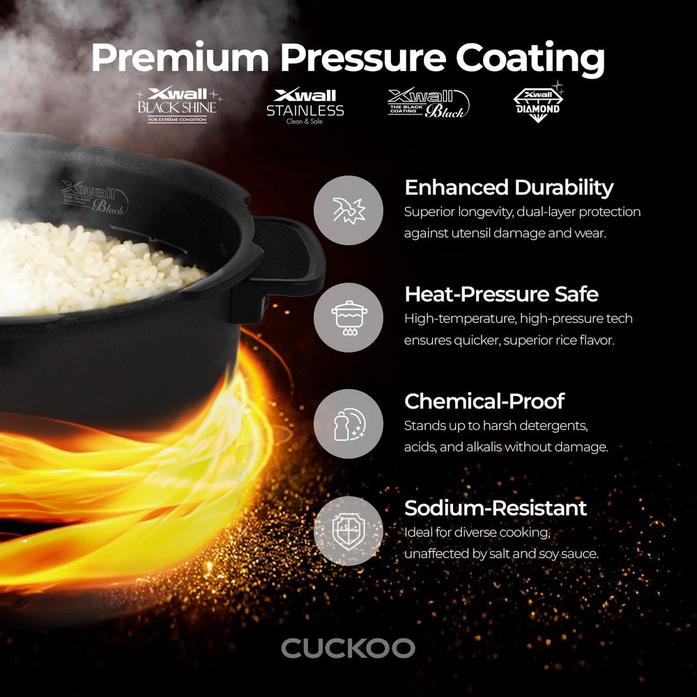 Cuckoo Heating Pressure Cooker & Warmer – 12 built-in programs, Glutinous.
