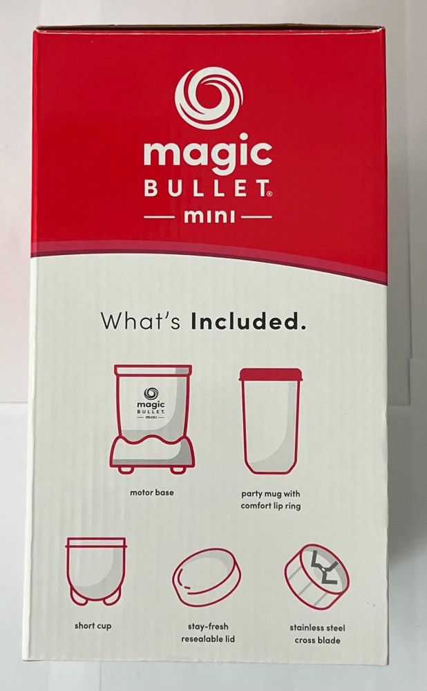 Magic Bullet Mini NIB Compact Personal Blender Silver Black New Open Box