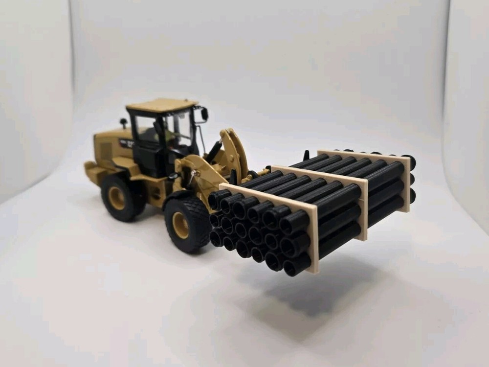 1/50 Scale 12" Black Pipe Trailer Load/Diorama Accessory