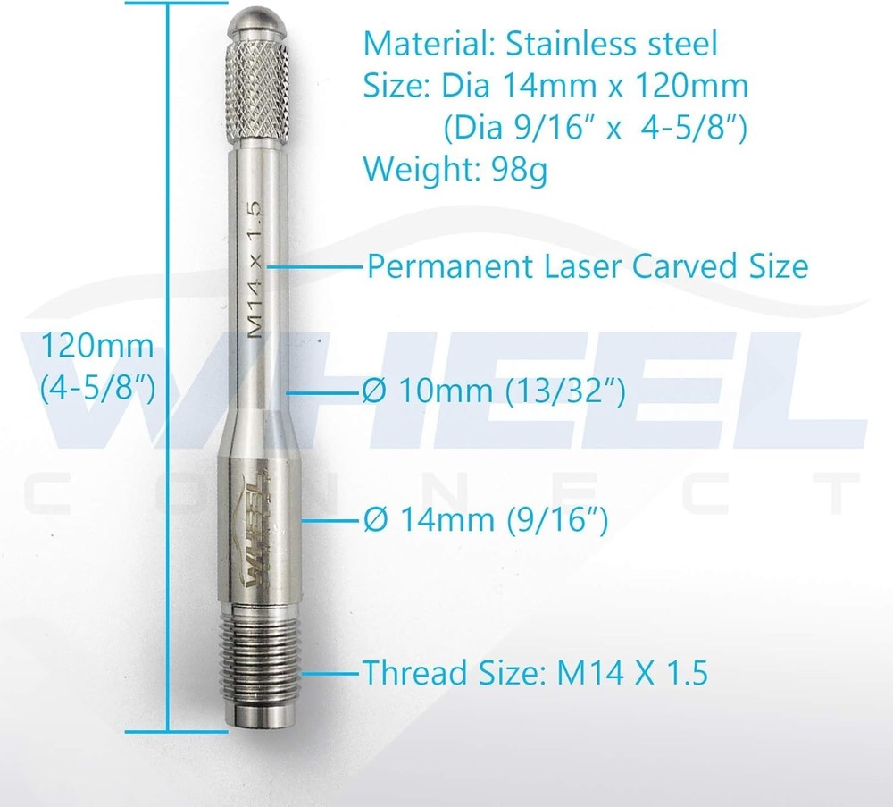 Lightweight M14X1.5 Wheel Alignment Guide Studs for Effortless Tire Changes