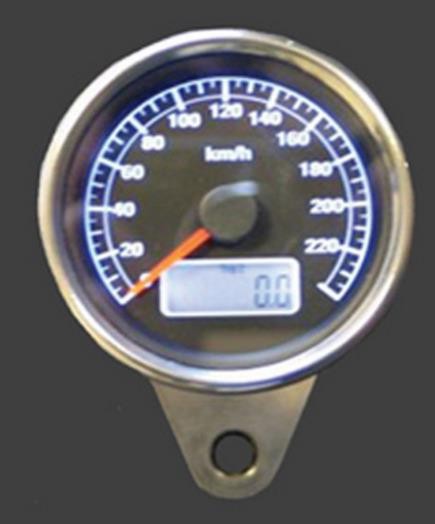 Highway Hawk HH-67-850 Mechanical Speedometer with Mounting Bracket - White Face