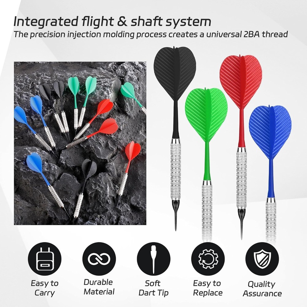 CyeeLife Plastic Tip Darts,12pcs Soft Darts Set with 100 Plastic Tips for Electr