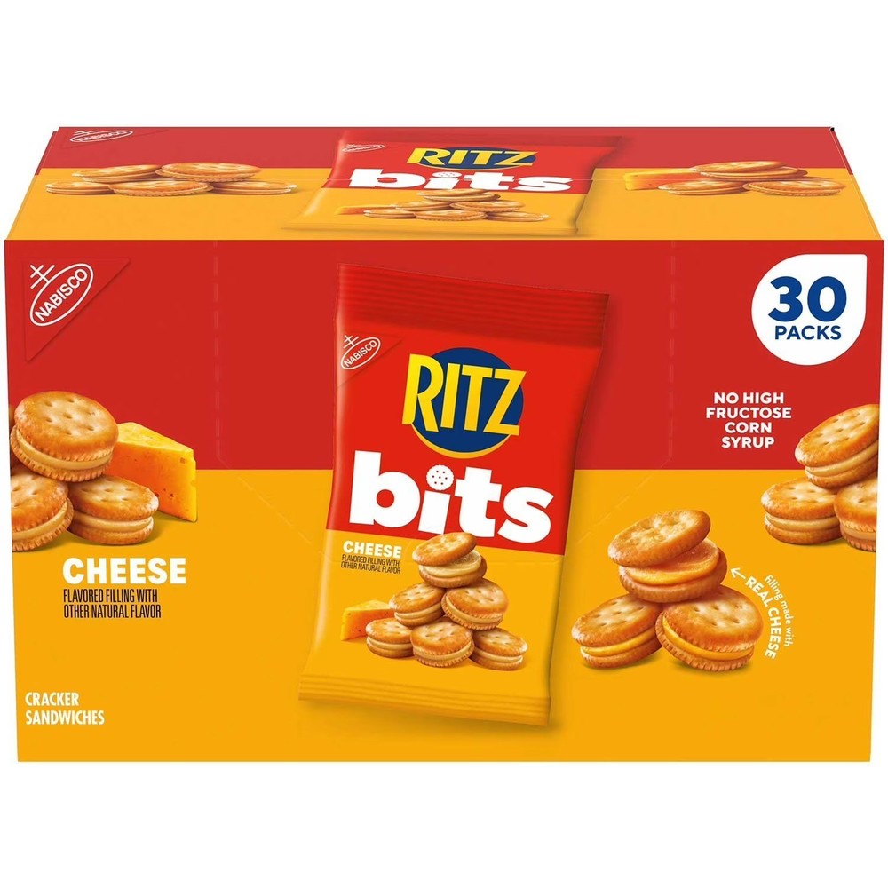 RITZ Bits Cracker Sandwiches, Cheese, 1.5 oz, 30-count