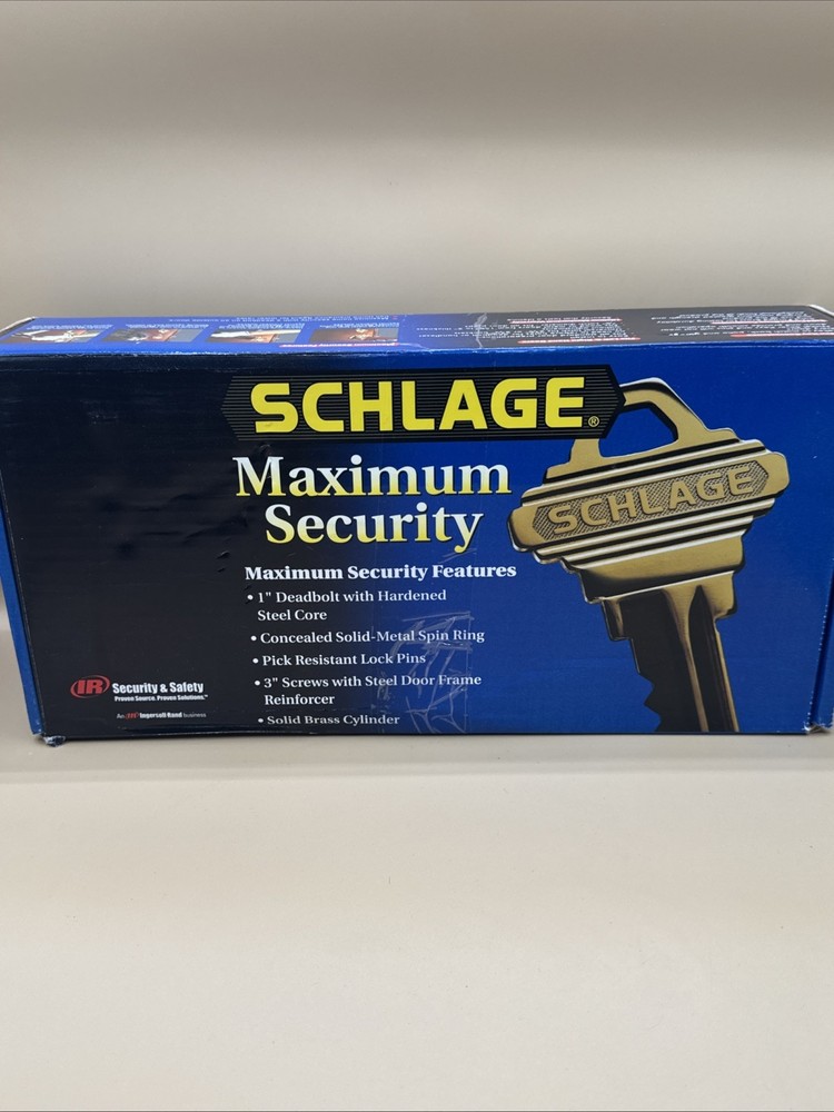 Schlage Maximum Security Deadbolt Lock Kit  Solid Brass Cylinder Pick Resistant