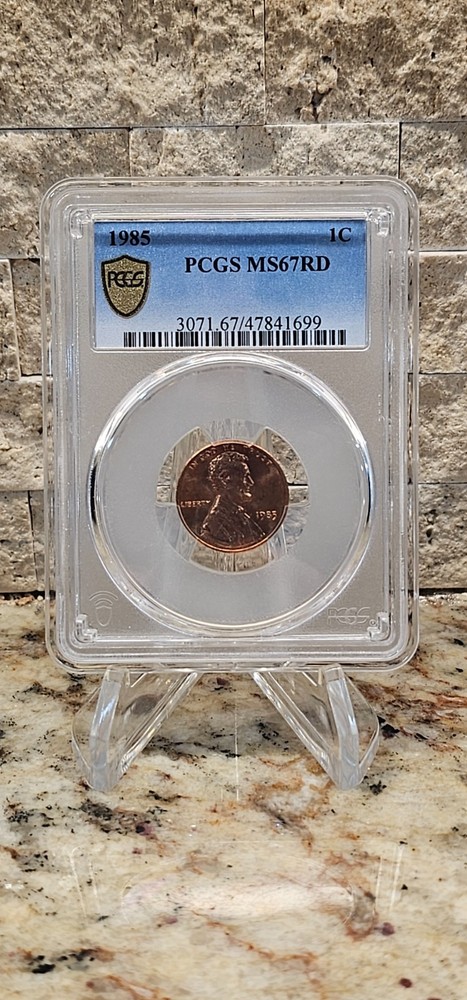 1985 1c PCGS MS67RD LINCOLN CENT MS 67 RD