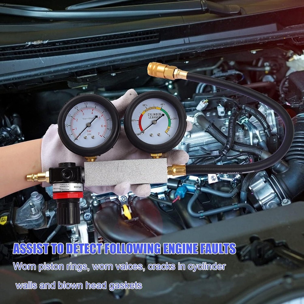 TU-21 Compression Test Kit Engine Cylinder Leakdown Tester Kit Diagnostics Tool