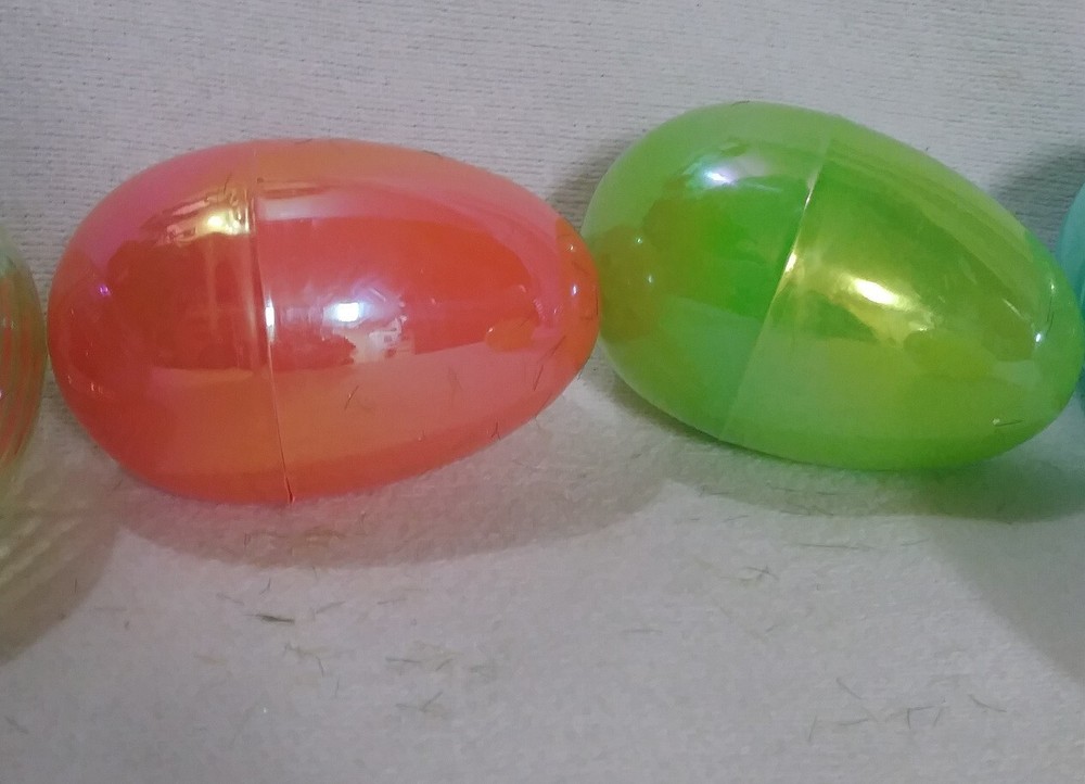 Specialty Plastic Easter Eggs Fillable 2 Sizes 10 Pcs Iridescent, Swirl, Printed