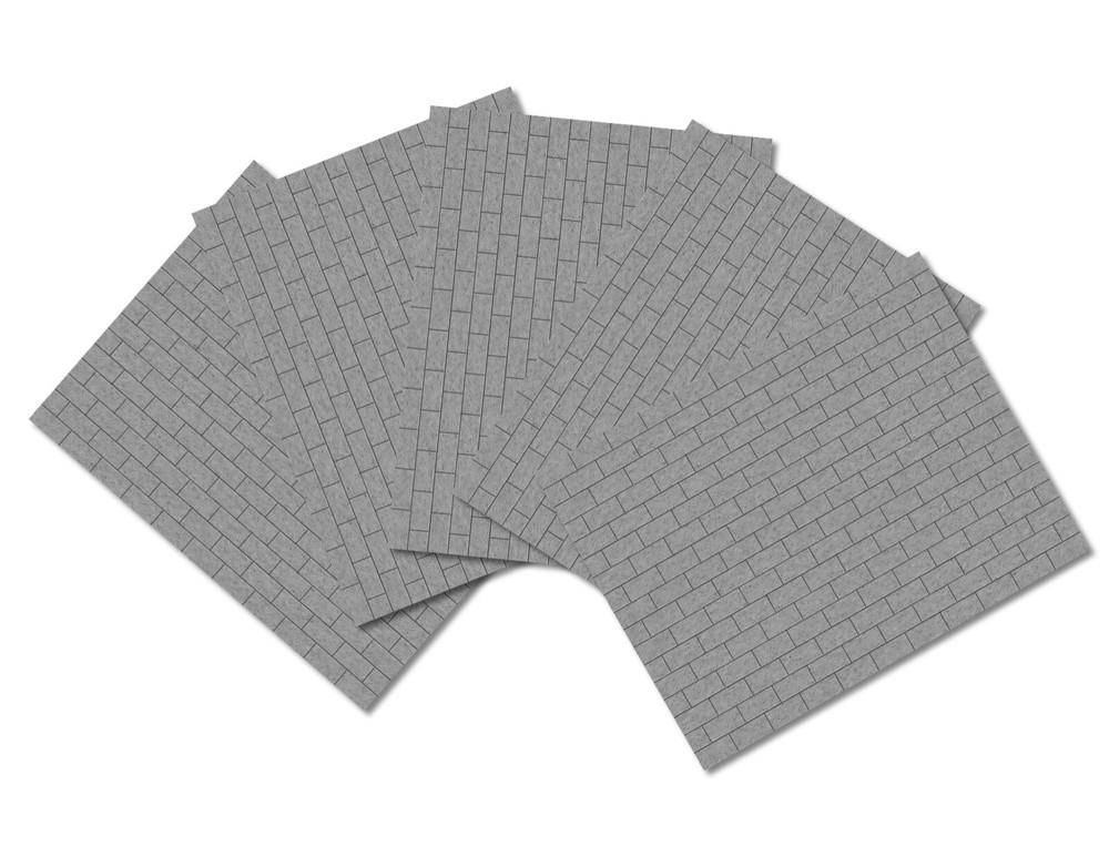 O Scale Stone Large Blocks (1”x1/2”) Model Train Scenery Sheets -Five 8.5”x11”