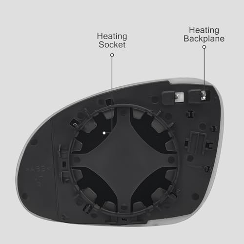 Passenger Side Mirror Glass Replacement Compatible with Right (Passenger Side)