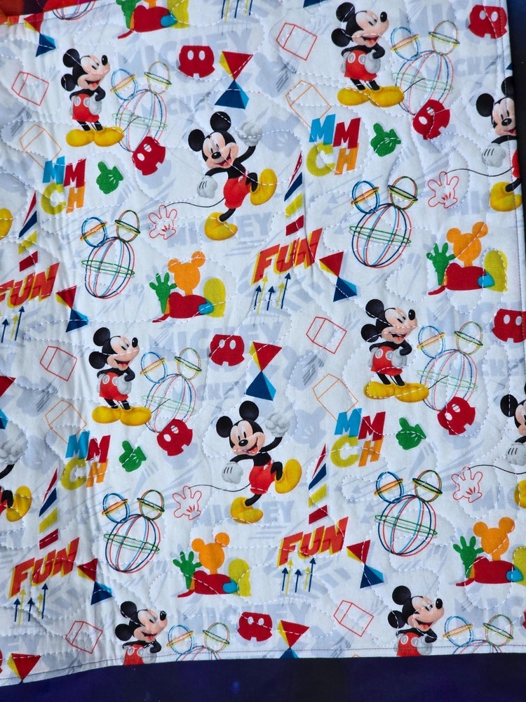 Handmade Quilted Table Runner Disney Mickey Mouse FUN SKETCH BUBBLES