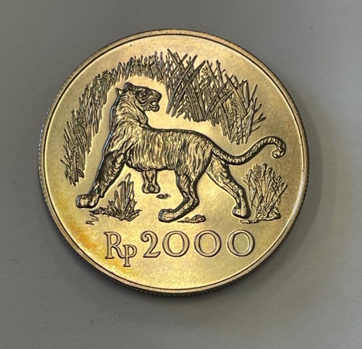 Indonesia - 1974 Large Silver 2000 Rupiah - Scarce