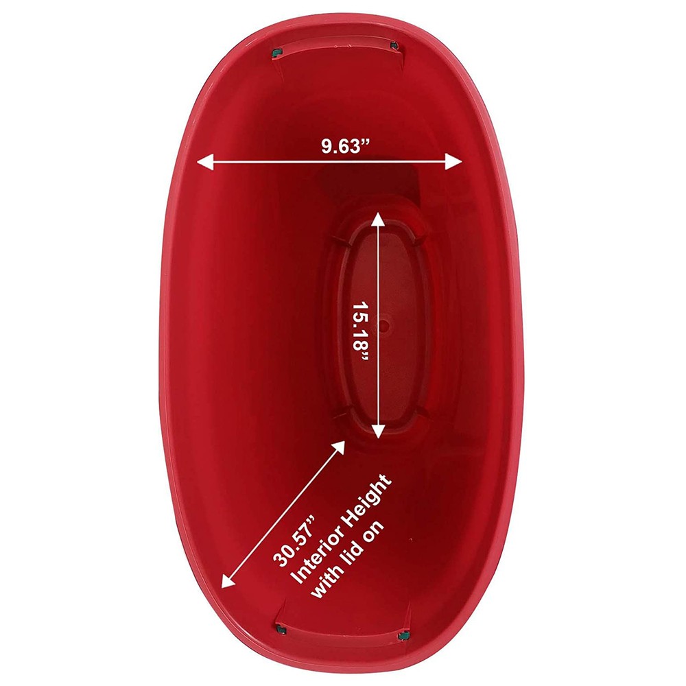 30-In Vertical Gift Wrap Storage Container Box, Red, Clear Lid(2 Pack)(Open Box)