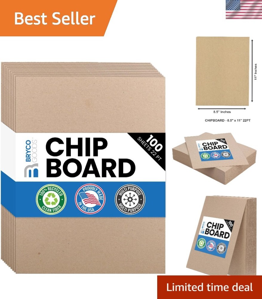 Versatile Kraft Chipboard Sheets - 100 Count, 8.5" x 11" for Creative Projects