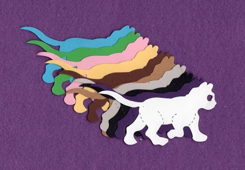 KITTEN die cuts scrapbook cards