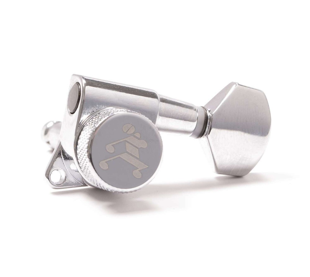 Genuine Tone Ninja 19:1 Locking Tuners, 6 Inline non-staggered set, Chrome