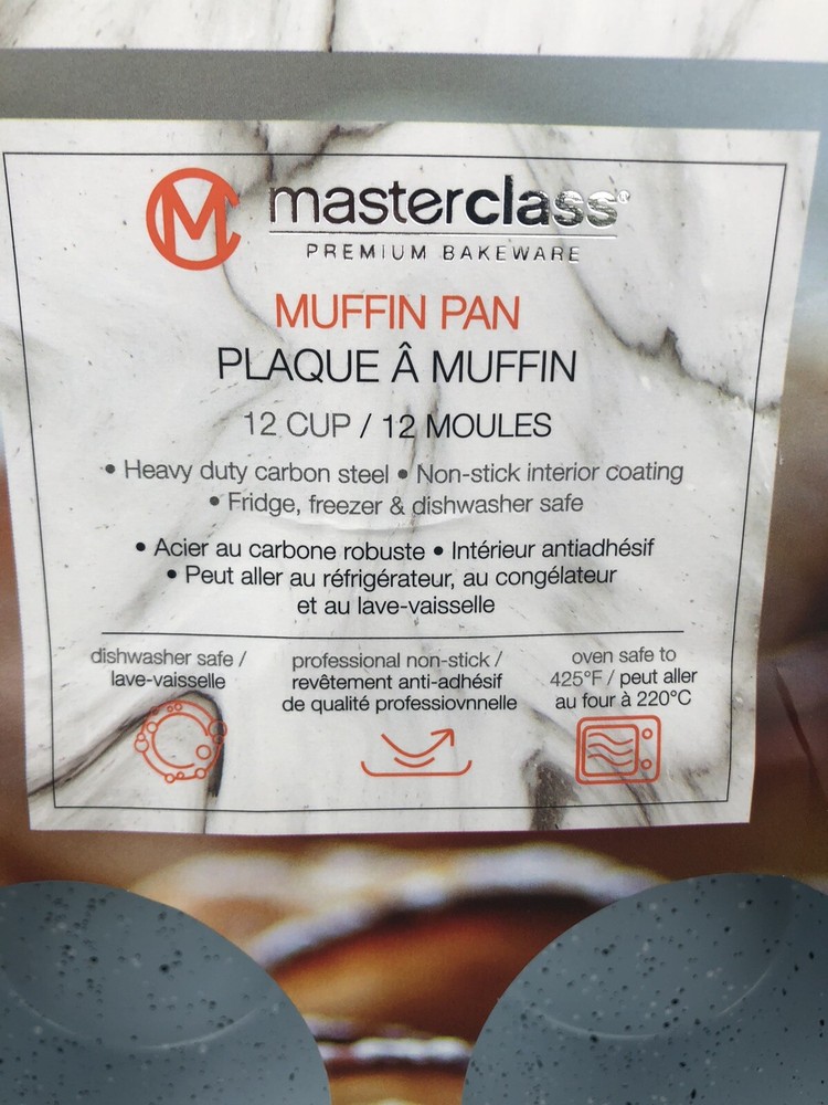 Masterclass Premium Bakeware. Muffin Pan & Cookie Sheet SET. Speckled Light Blue