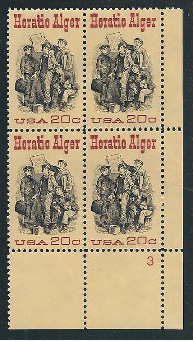 Scott # 2010...20 Cent.... Horatio Alger...  Plate Block
