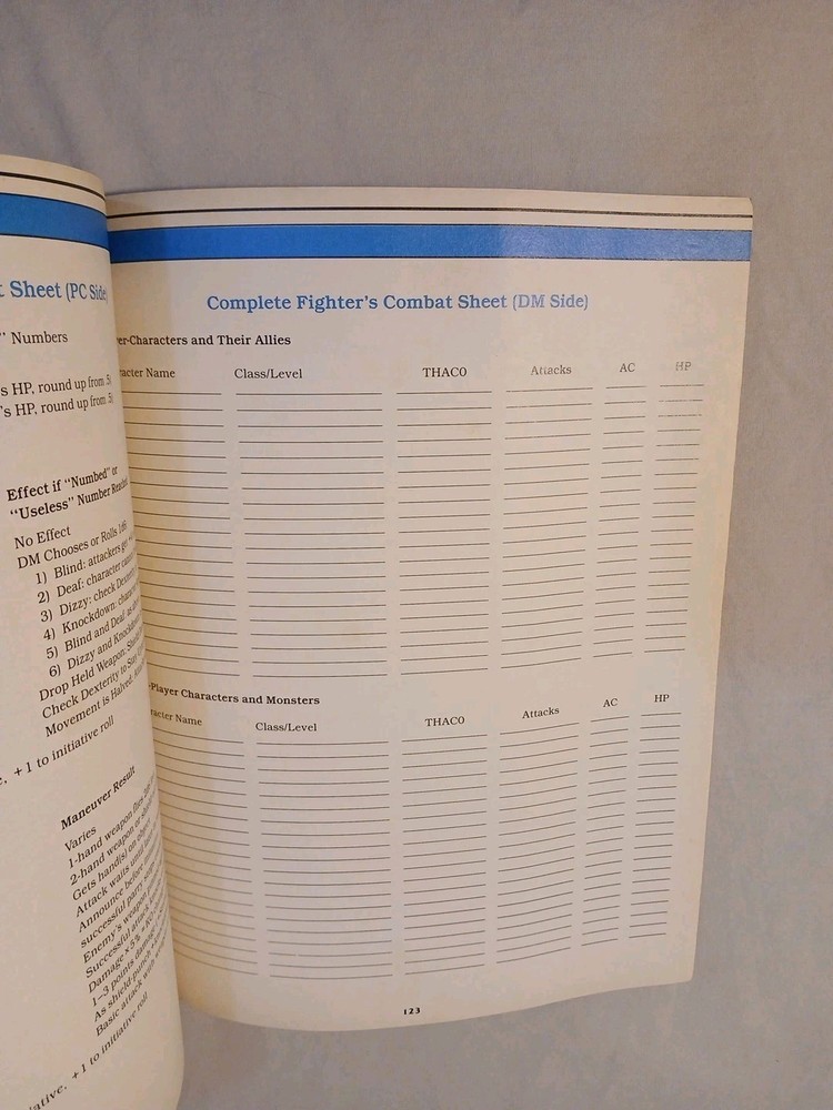 Dungeons and Dragons Complete Fighter's Handbook Fine Condition 2nd edition