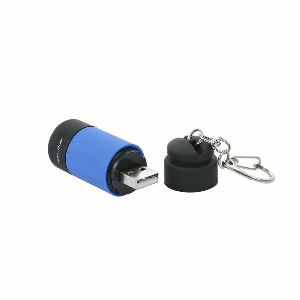 1pc Mini USB Rechargeable Torch LED Light Flashlight Lamp Pocket Keychain Torch