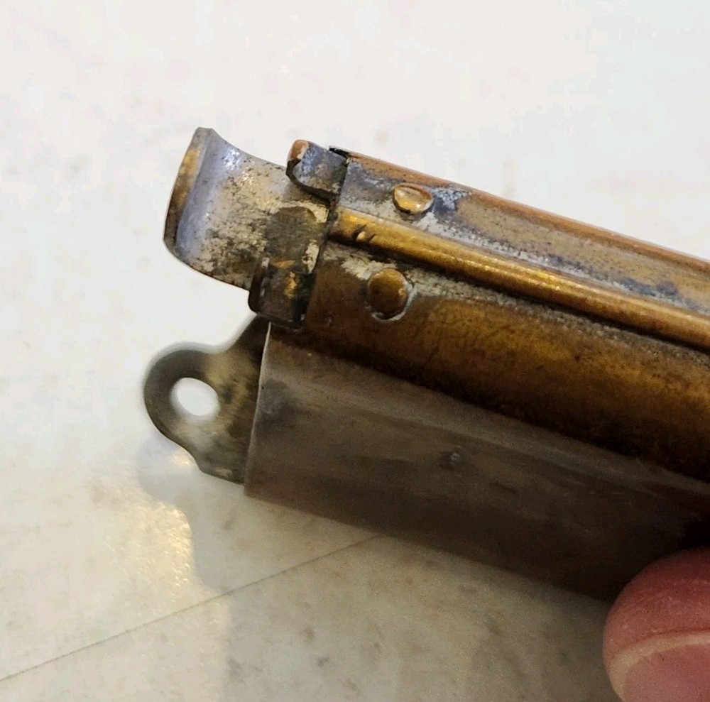 Antique Embossed TURTLE Vesta Case MATCH SAFE with Loaded Trigger Open Button