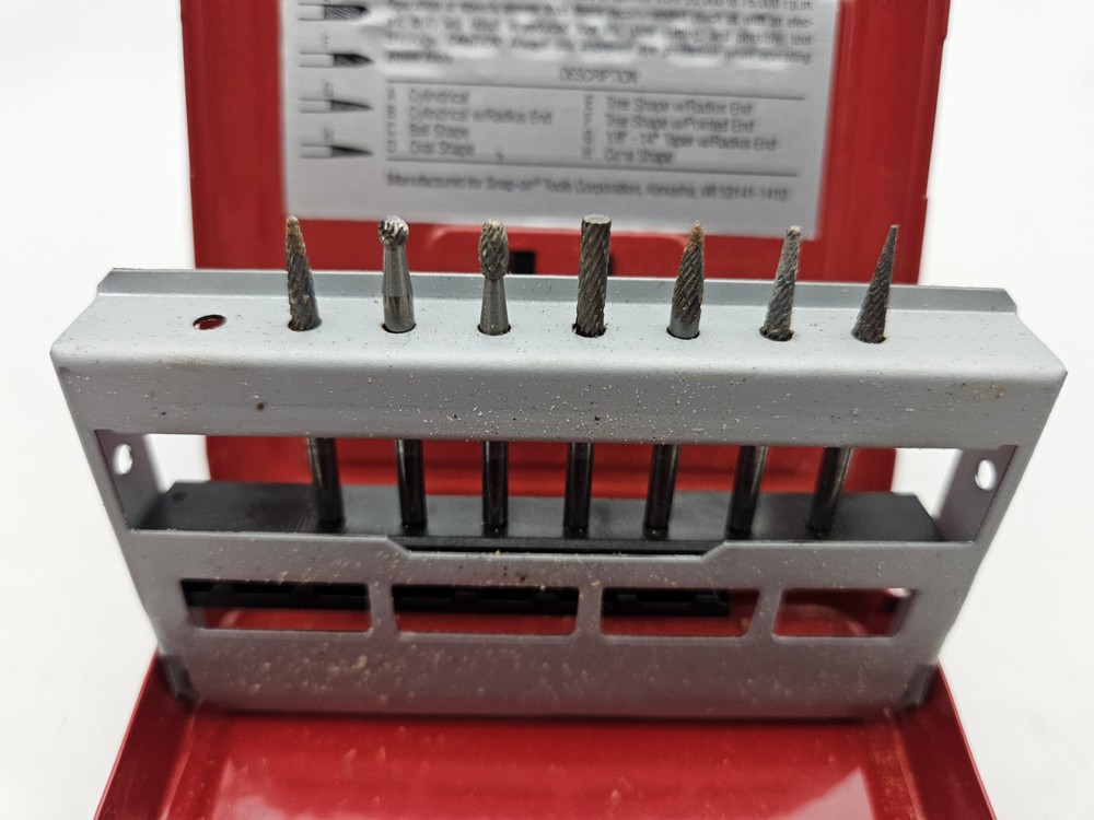1 MISSING Snap-on Tools VWB700 Solid Carbide Burr Set with Metal Case