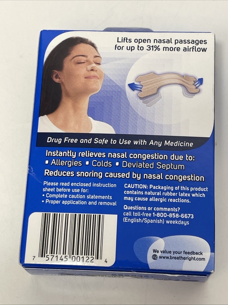 Breathe Right Nasal Strips Original Tan Small Medium 30 Strips 1 Box Sealed