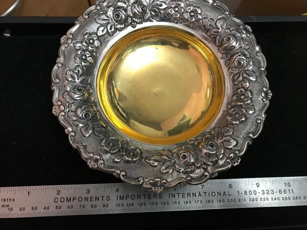 Vtg 800 Silver Centerpiece Bowl Footed