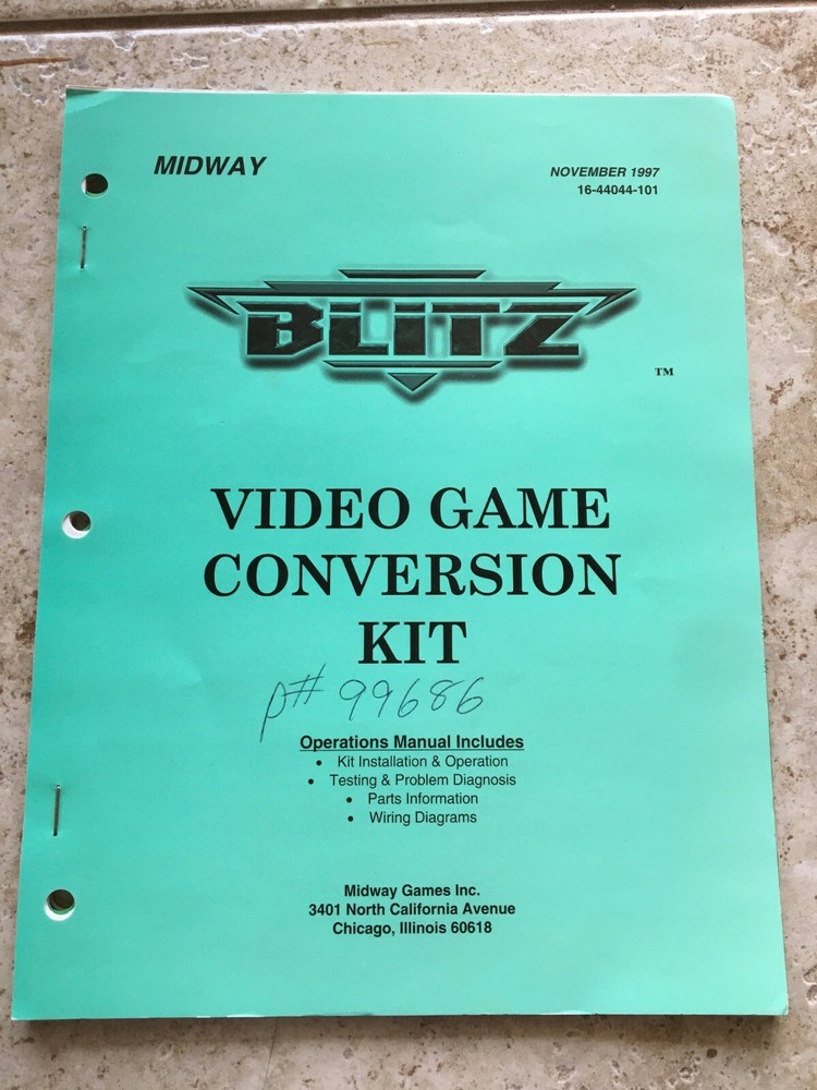 Midway Blitz Video Conversion Kit Manual